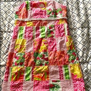 Lilly Pulitzer strapless dress.